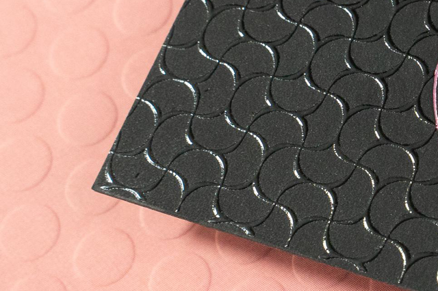Black business card with UV gloss fish scale raised pattern on pink. Premium black business card with embossed UV gloss fish scale pattern on pink for lawyers. Sprint24.
